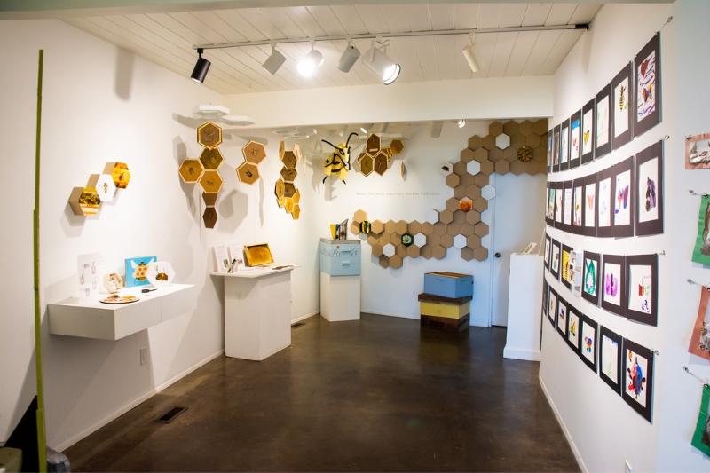 Blooming Artists exhibit 2022, bee hive section