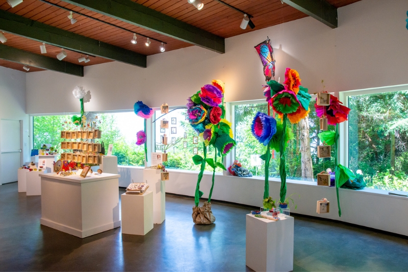 Blooming Artists Gallery exhibit 2022 with life sized flowers